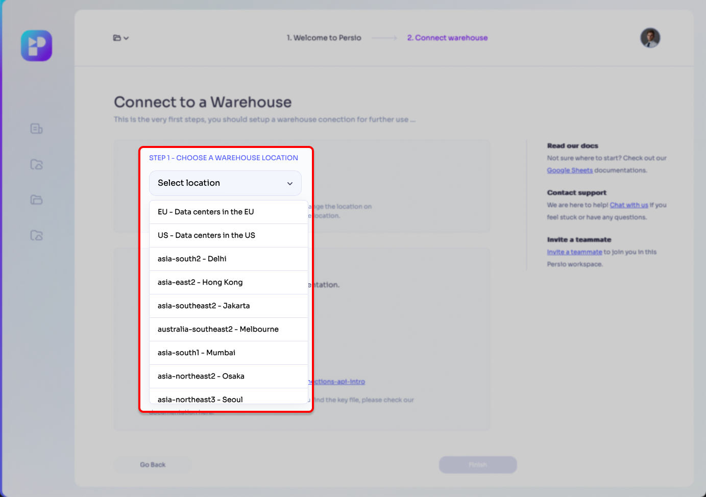 Choose Warehouse Location